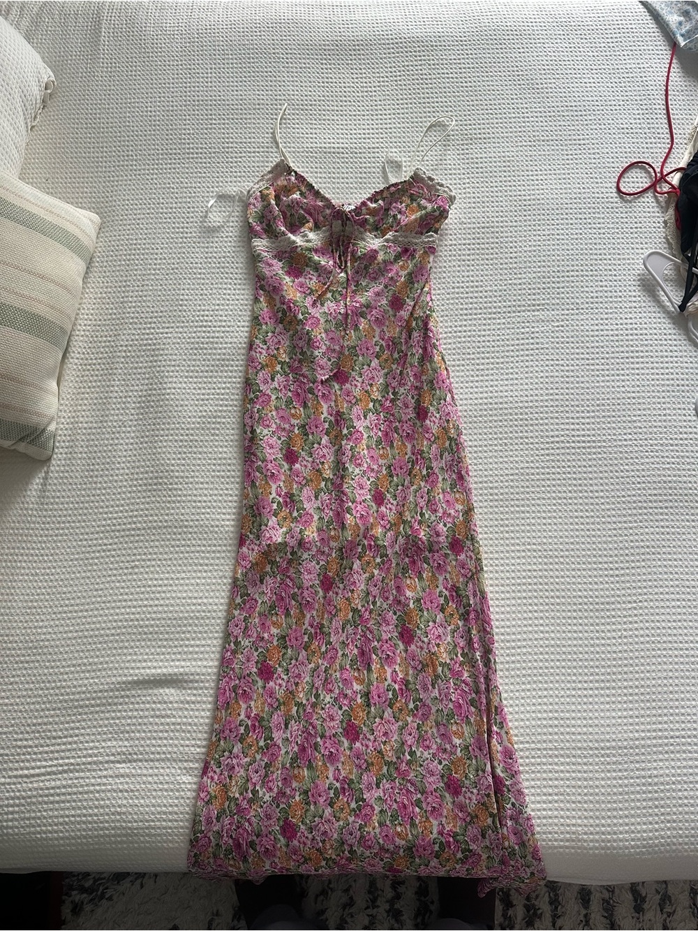 Princess Polly Floral Pink Spaghetti-Strap Maxi Dress